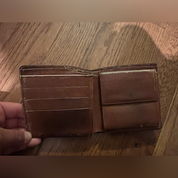 LOUIS VUITTON Folded Wallet Bi-fold PVC Brown Monogram Used - Picture 6 of 15